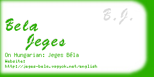 bela jeges business card